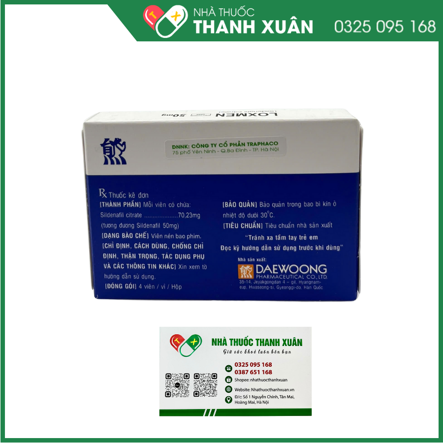 Loxmen 50mg điều trị rối loạn cương dương
